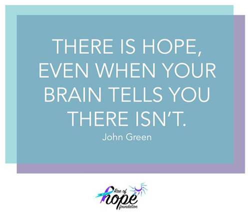 There is hope, even when your brain tells you there isn't. -John Green